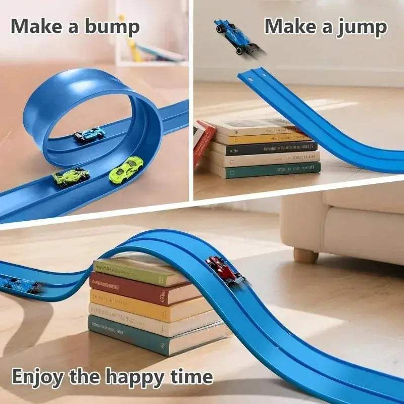 Flexible Race Car Ramp Track With Two Cars Sensory Toy - ToylandEU