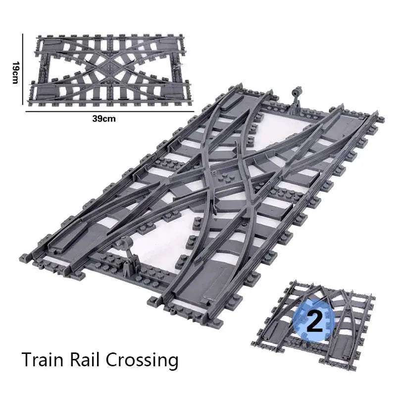Flexible Train Tracks and Forked Crossing for Lego Compatible Blocks - ToylandEU