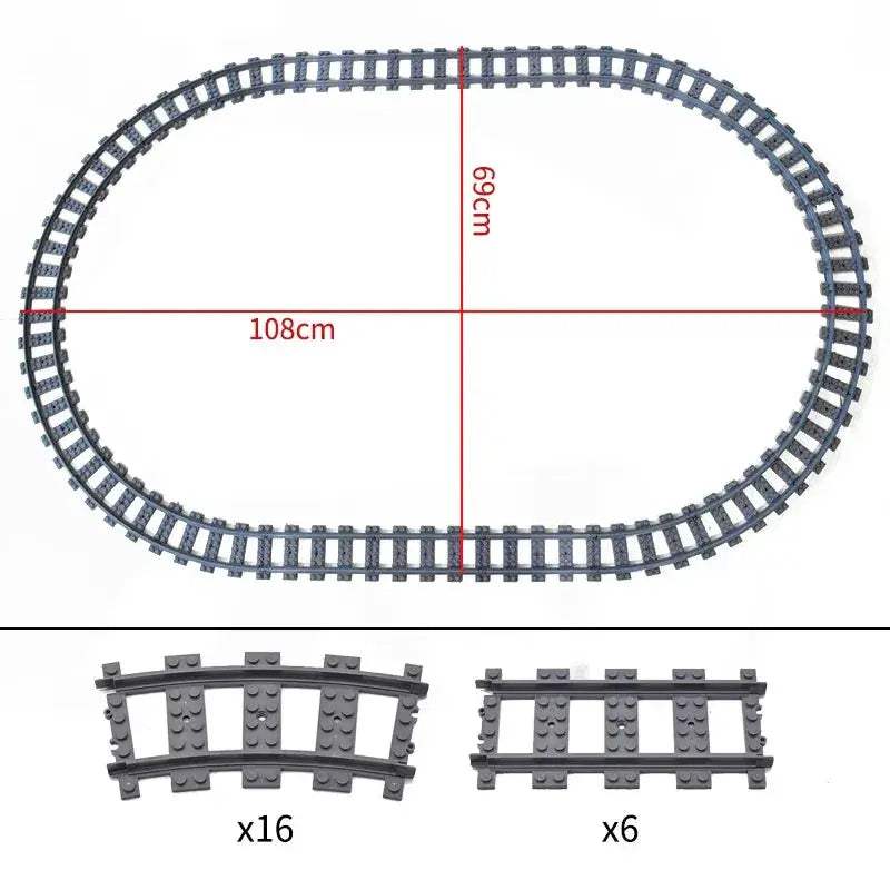 Flexible Train Tracks and Forked Crossing for Lego Compatible Blocks - ToylandEU