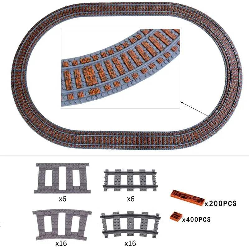 Flexible Train Tracks and Forked Crossing for Lego Compatible Blocks - ToylandEU