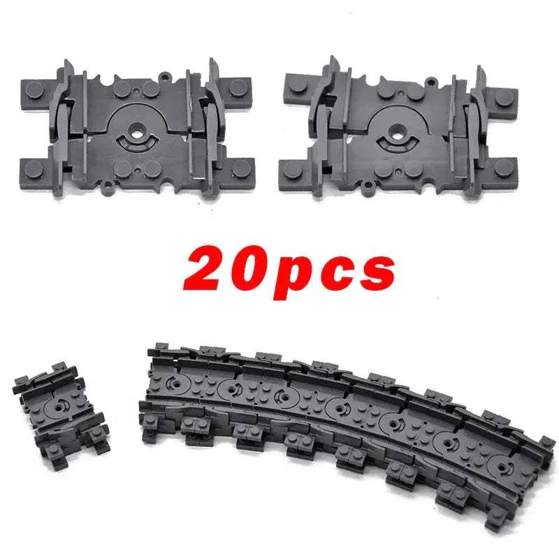 Flexible Train Tracks and Forked Crossing for Lego Compatible Blocks - ToylandEU