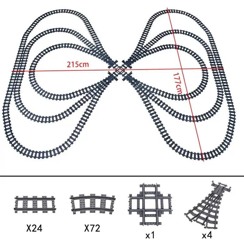 Flexible Train Tracks and Forked Crossing for Lego Compatible Blocks - ToylandEU