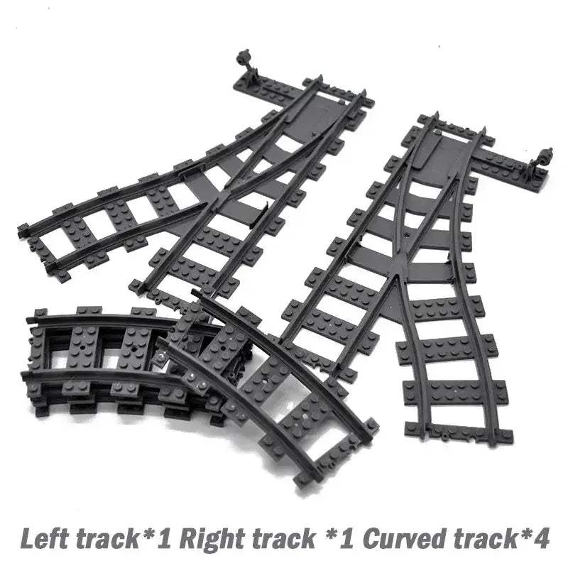 Flexible Train Tracks and Forked Crossing for Lego Compatible Blocks - ToylandEU