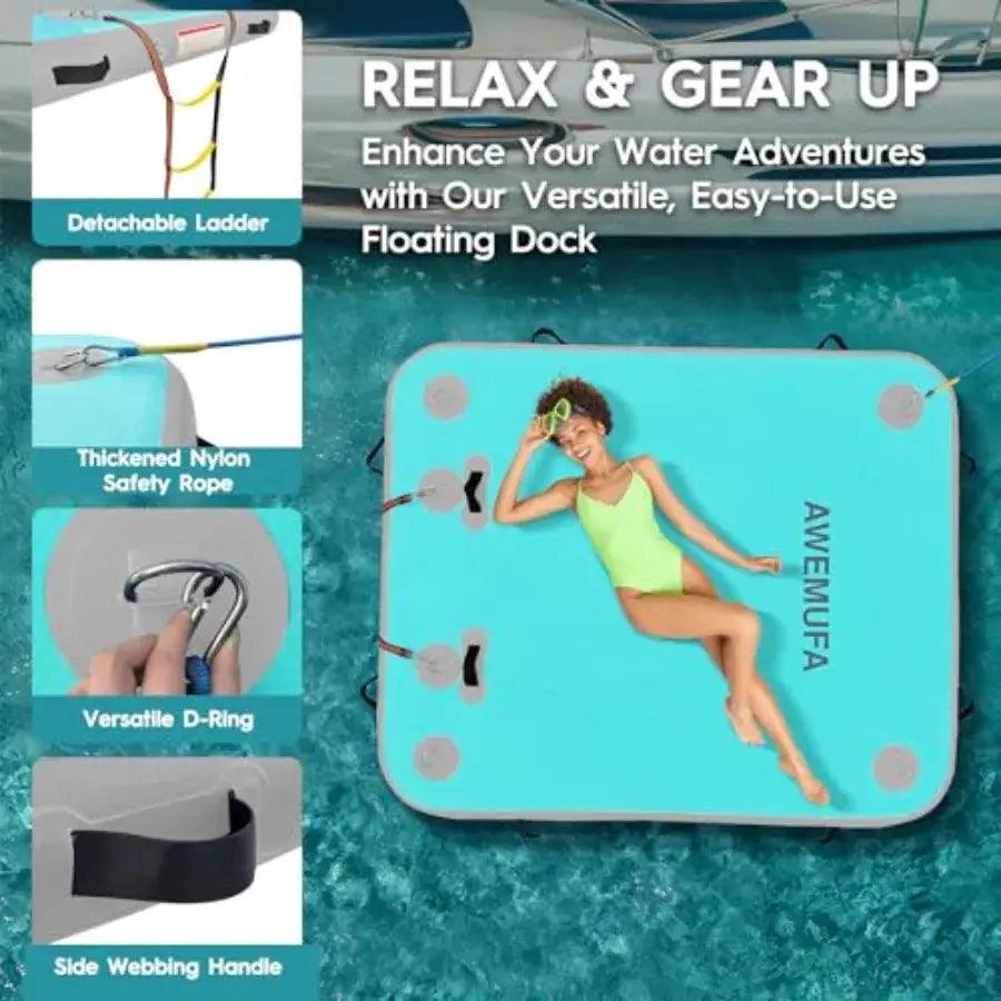  Inflatable Floating Dock With Ramp For Easy Access -  ToylandEU™