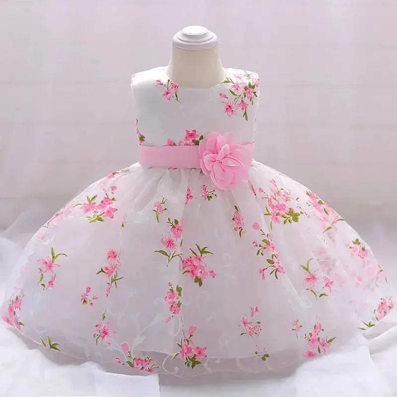 Floral Embroidered Baby Girl Dress For First Birthday - ToylandEU