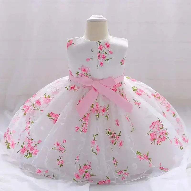 Floral Embroidered Baby Girl Dress For First Birthday - ToylandEU