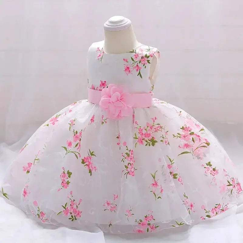Floral Embroidered Baby Girl Dress For First Birthday - ToylandEU