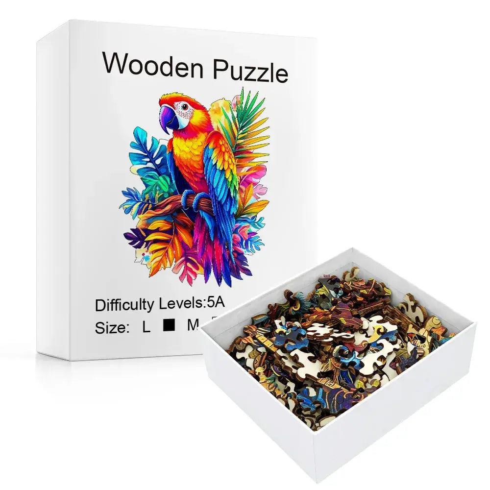  Floral Wing Parrot Wooden Puzzle 3D With Petal Wings -  ToylandEU™
