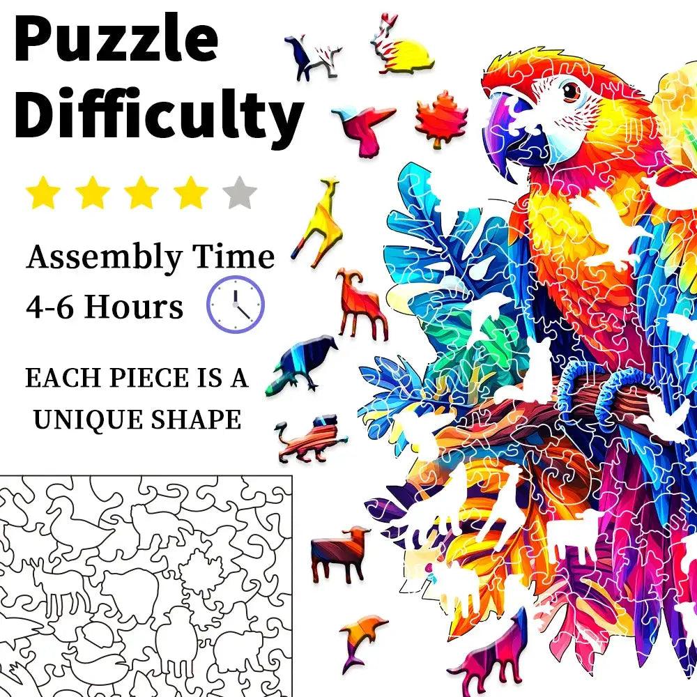  Floral Wing Parrot Wooden Puzzle 3D With Petal Wings -  ToylandEU™