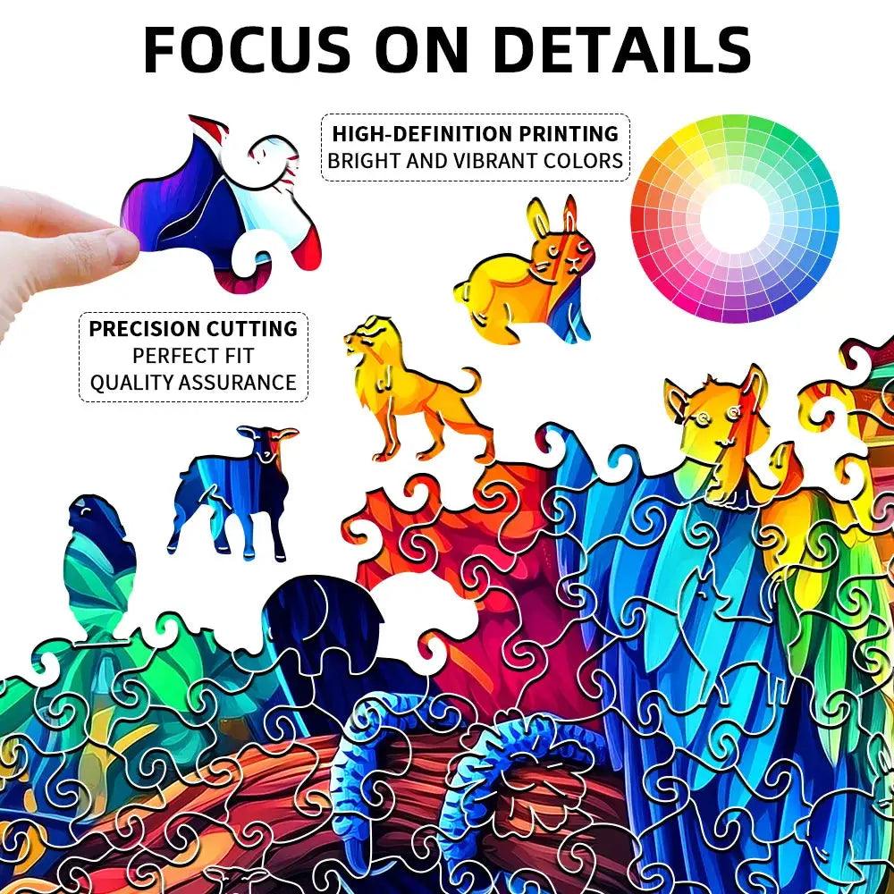  Floral Wing Parrot Wooden Puzzle 3D With Petal Wings -  ToylandEU™