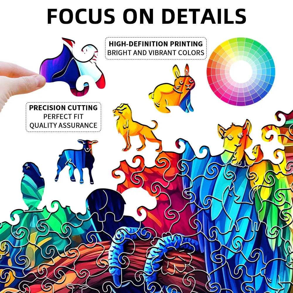 Floral Wing Parrot Wooden Puzzle With Intricate Petal Wings - ToylandEU