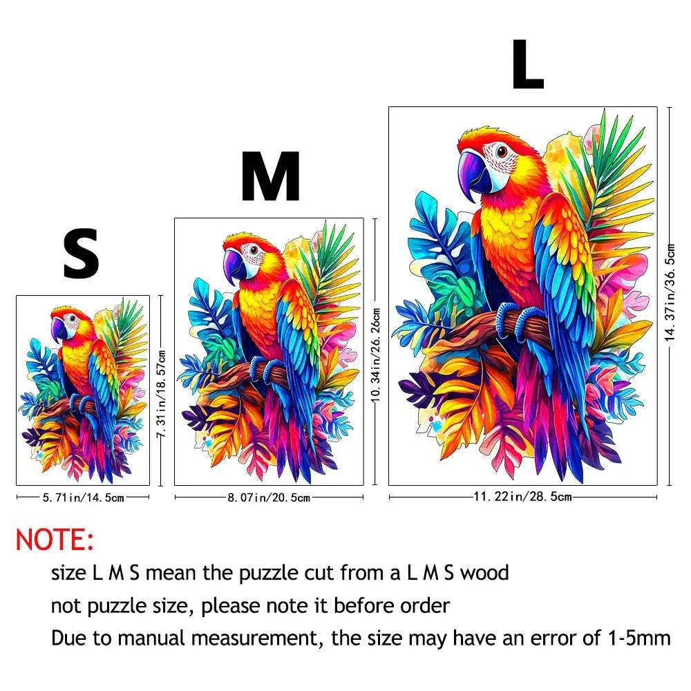 Floral Wing Parrot Wooden Puzzle With Intricate Petal Wings - ToylandEU