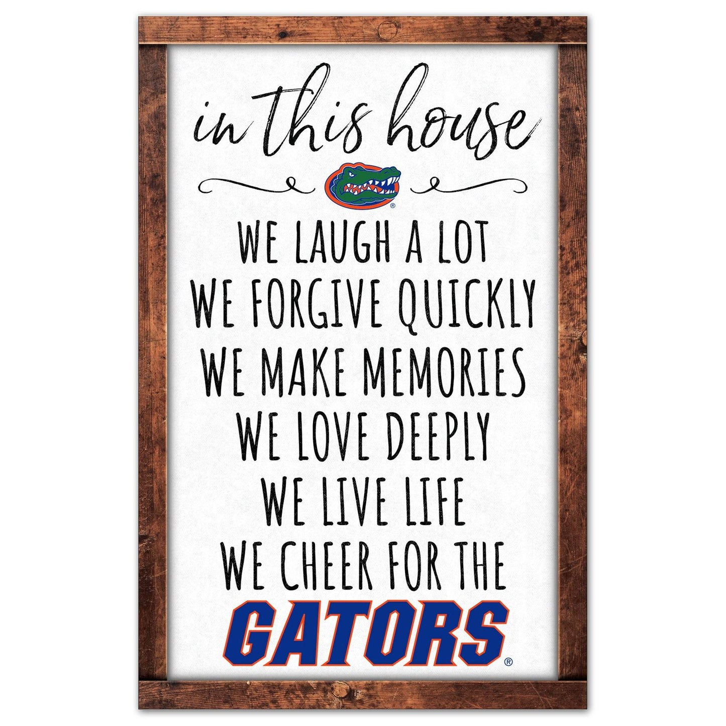Florida Gators 11x17 Wood Sign In This House Wall Decor - ToylandEU