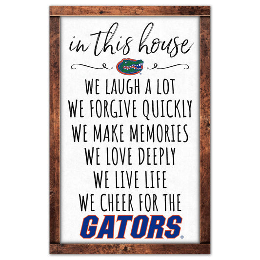Florida Gators 11x17 Wood Sign In This House Wall Decor - ToylandEU
