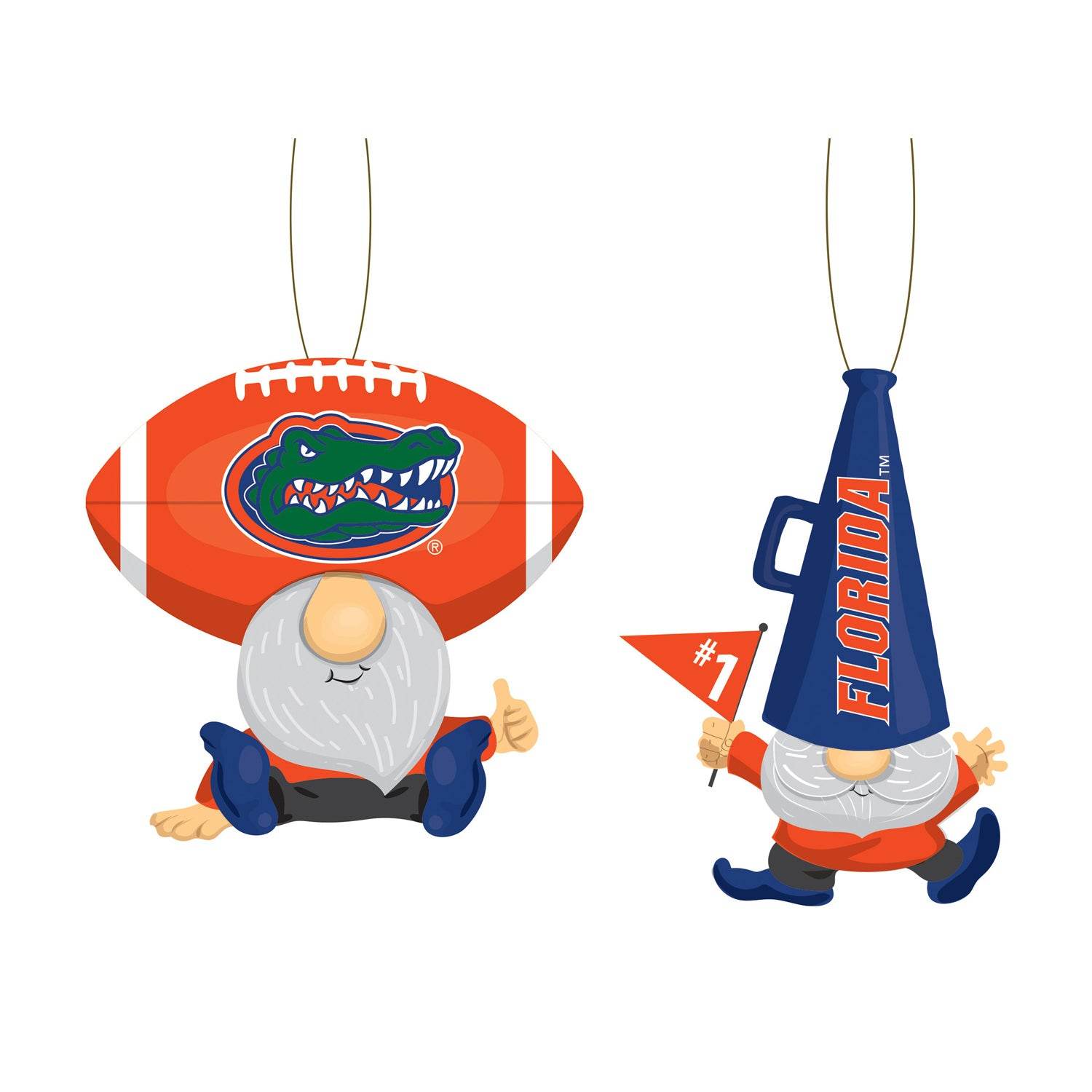 Florida Gators Ornament Gnome Fans 2 Pack Poly Resin - ToylandEU