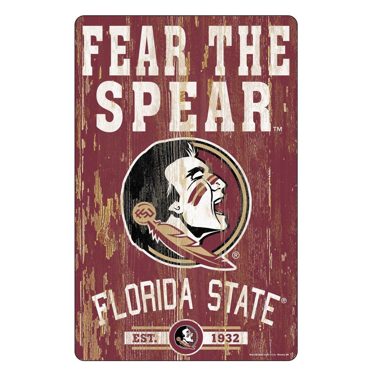 Florida State Seminoles 11x17 Wood Sign Slogan Design - ToylandEU