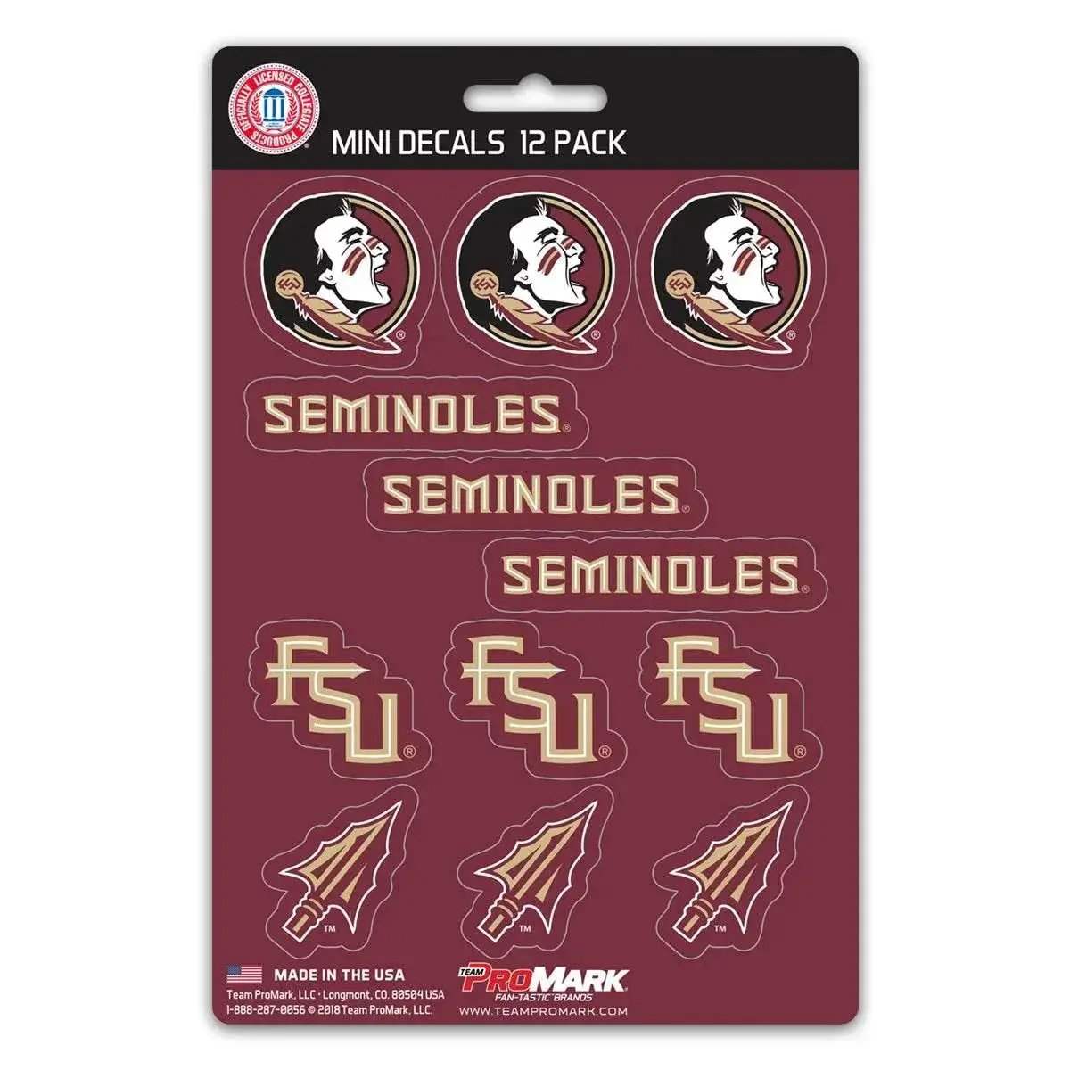 Florida State Seminoles Mini Decal Set 12 Pack Vinyl - ToylandEU