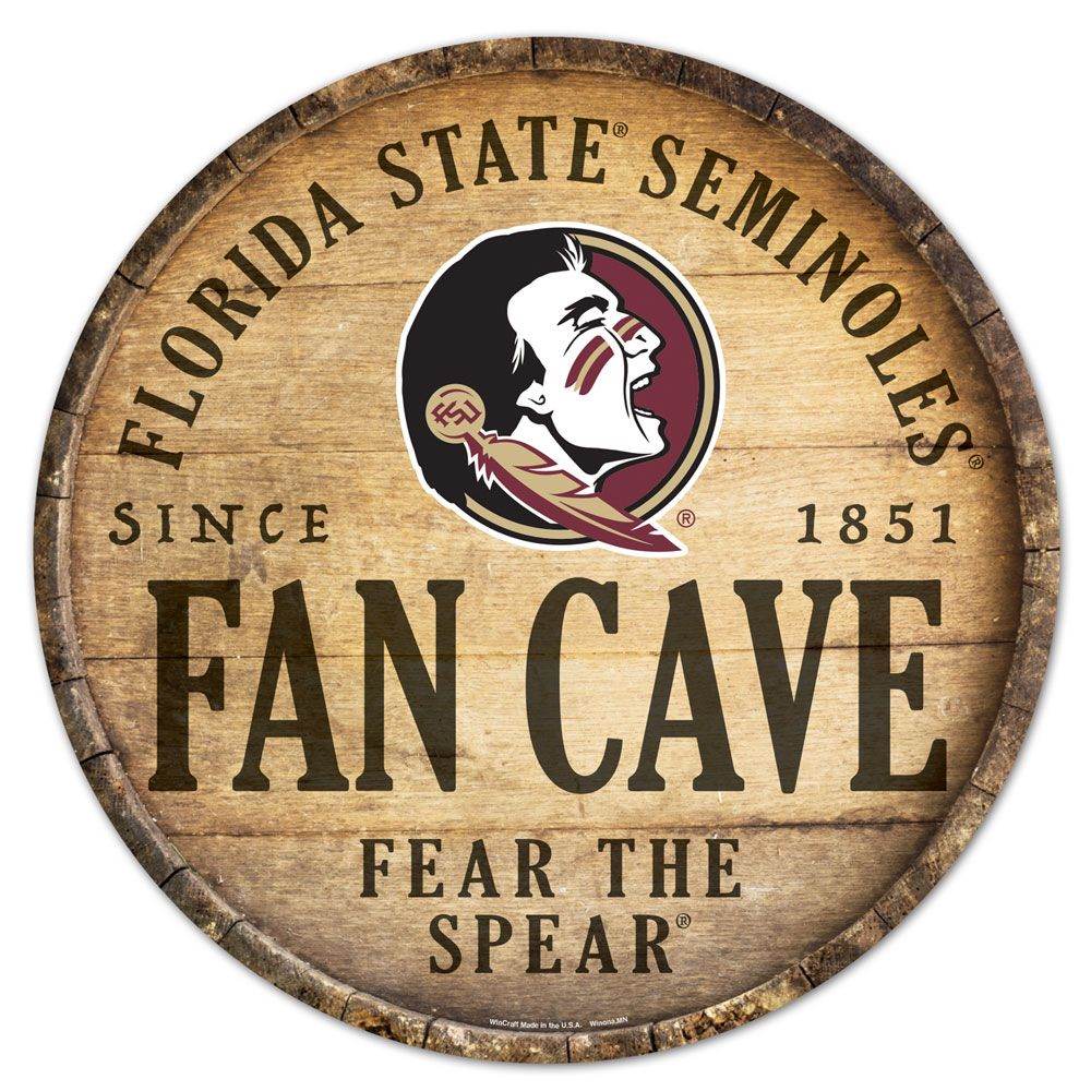 Florida State Seminoles Round Wood Barrel Top Sign 14 Inch - ToylandEU