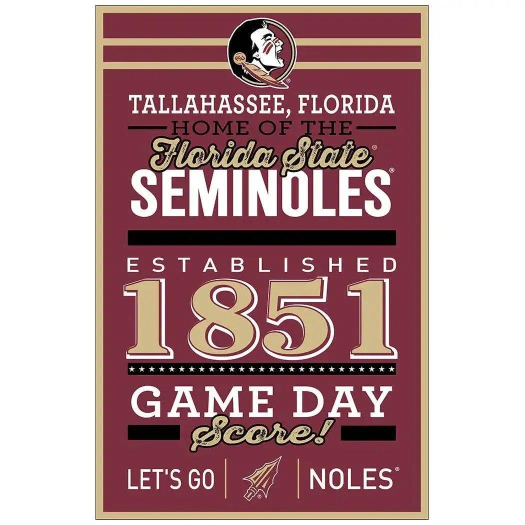  Florida State Seminoles Sign 11x17 Wood Established Design -  ToylandEU™