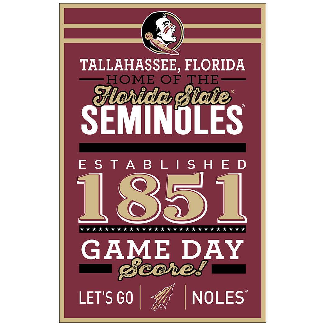 Florida State Seminoles Sign 11x17 Wood Established Design - ToylandEU