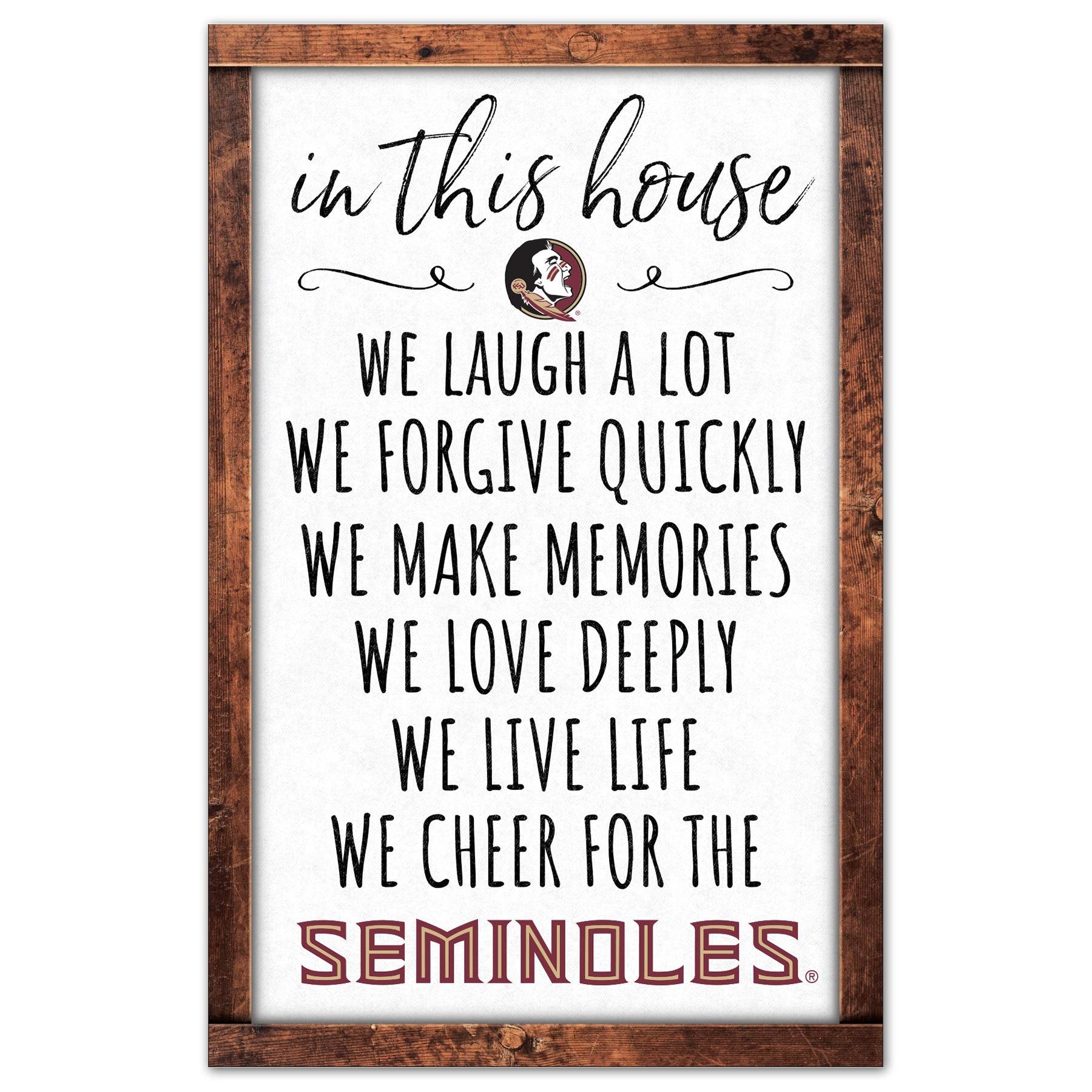 Florida State Seminoles Wood Sign 11x17 In This House - ToylandEU