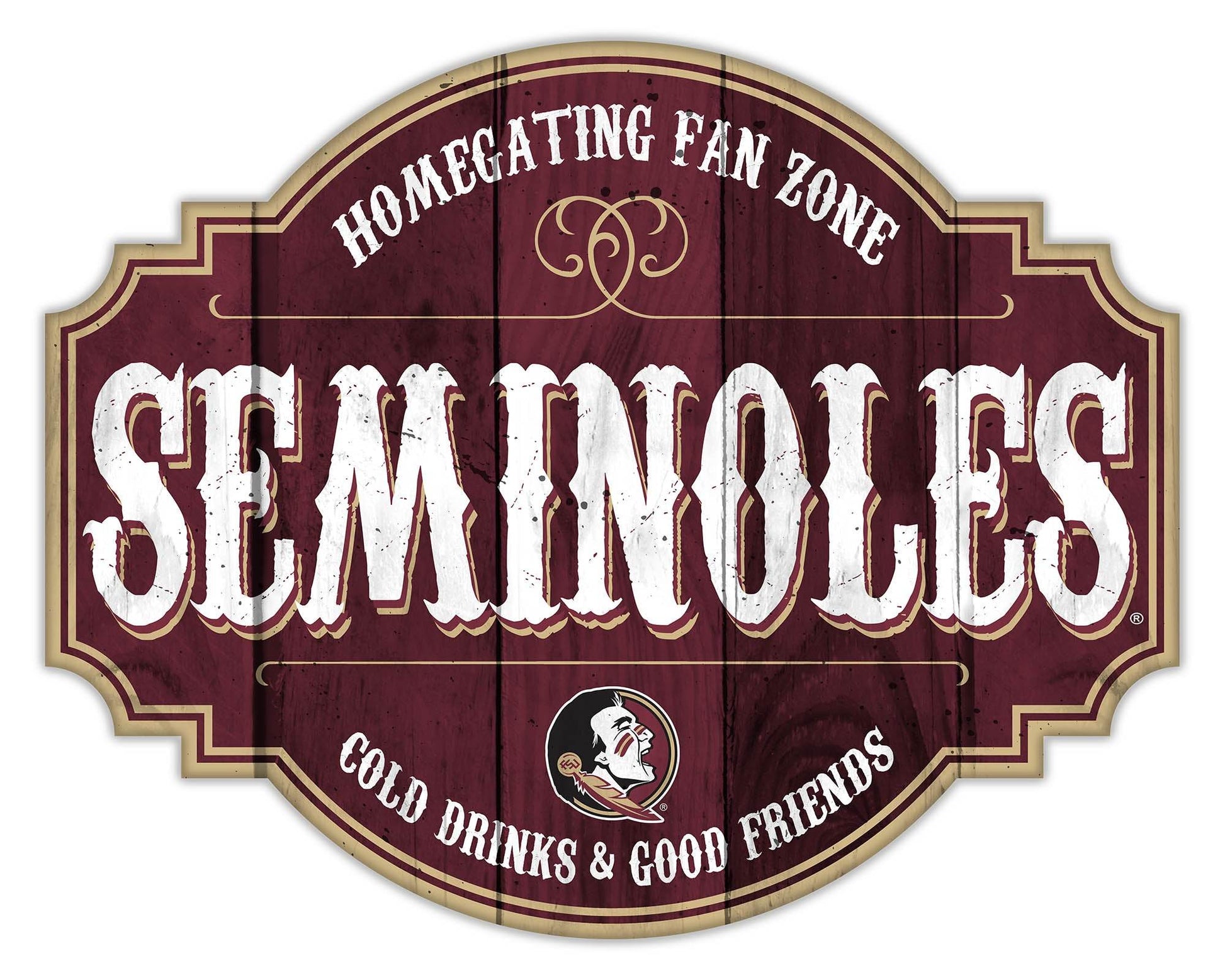 Florida State Seminoles Wood Sign 12 Inch Homegating Tavern - ToylandEU