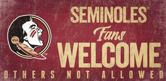  Florida State Seminoles Wood Sign Fans Welcome 12x6 -  ToylandEU™