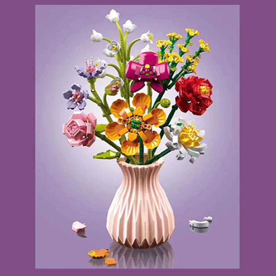 Flower Bouquet Building Blocks Eternal Flower Rose Sunflower Set - ToylandEU