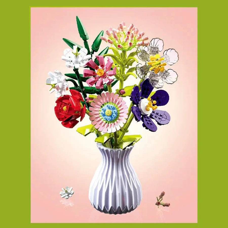 Flower Bouquet Building Blocks Eternal Flower Rose Sunflower Set - ToylandEU