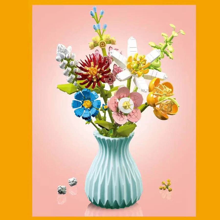 Flower Bouquet Building Blocks Eternal Flower Rose Sunflower Set - ToylandEU