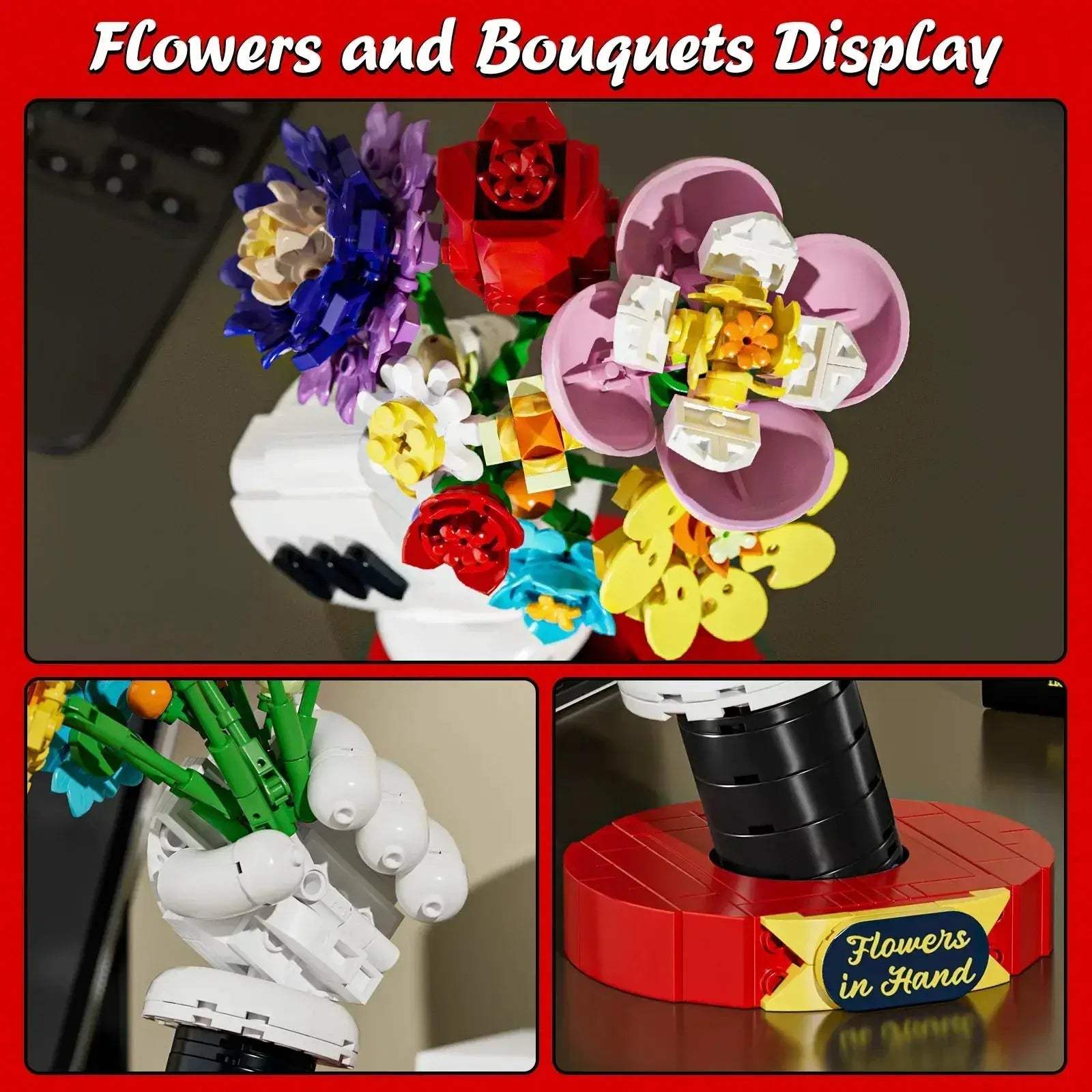 Flower Bouquet Building Kit With Elegant Display Stand - ToylandEU