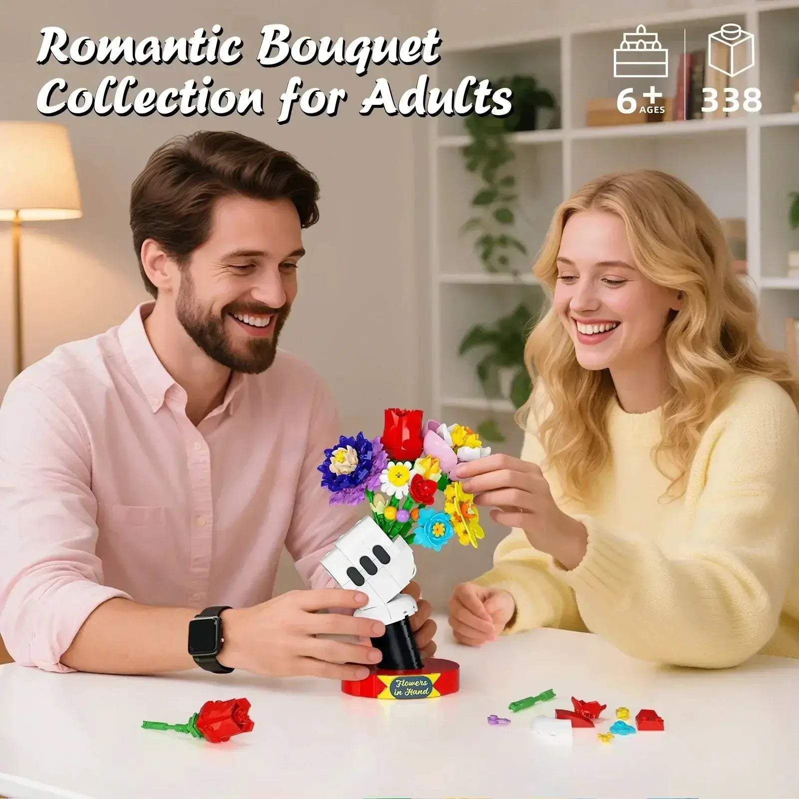 Flower Bouquet Building Kit With Elegant Display Stand - ToylandEU