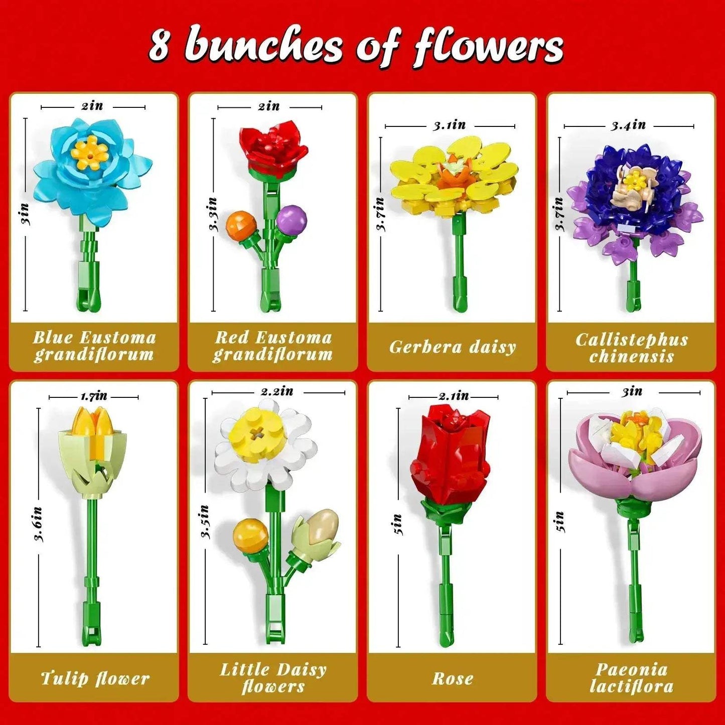 Flower Bouquet Building Kit With Elegant Display Stand - ToylandEU
