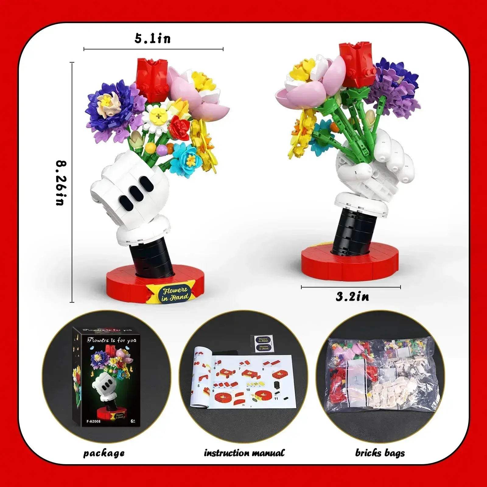 Flower Bouquet Building Kit With Elegant Display Stand - ToylandEU