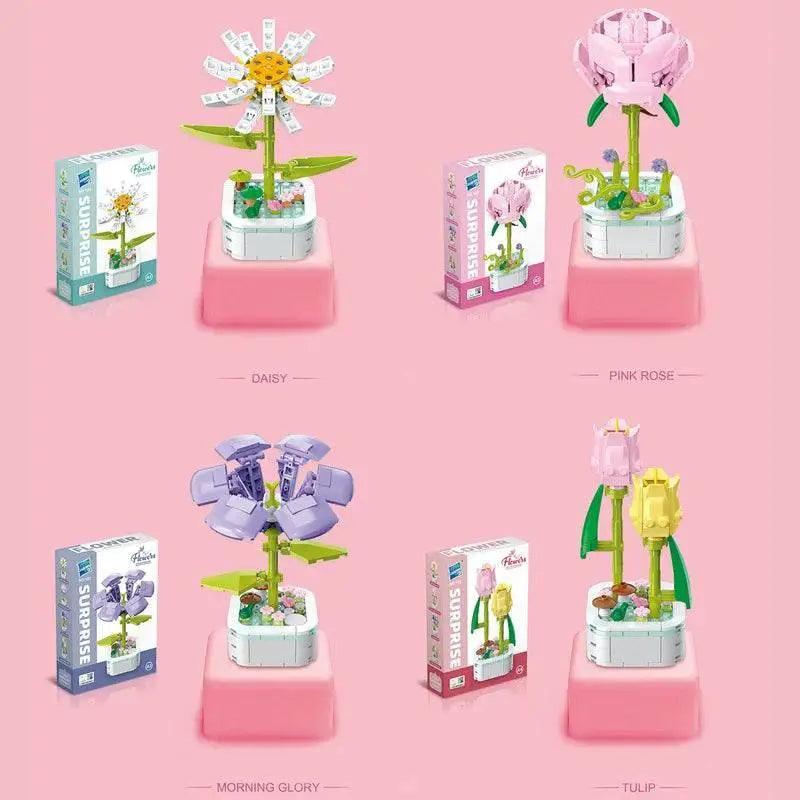  Bouquet Building Block Set Plant Potted Bricks Toys Girls Gifts -  ToylandEU™