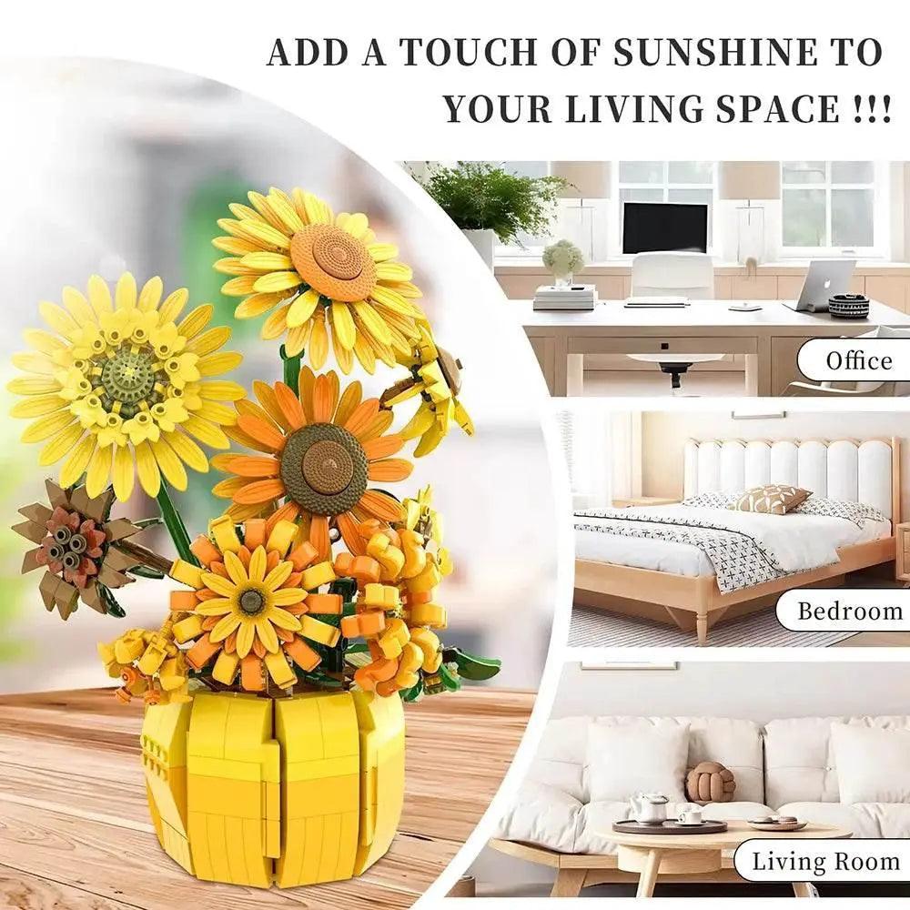  MOC Hot 1009PCS Sunflower Potted House Decoration Building Blocks Set -  ToylandEU™