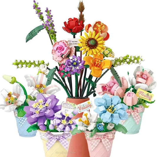  Flower Building Blocks Bouquet Set Birthday Gift Ready -  ToylandEU™