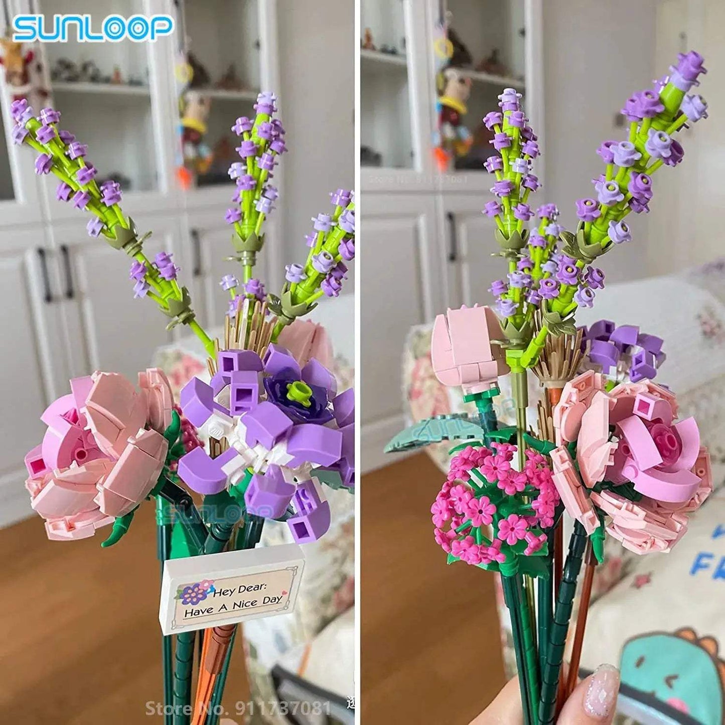 Flowers Bricks Bouquet Building Blocks Toys for Birthday Gift Room Decor Botanical Set Valentine's Day Rose Friends Kids Adults - ToylandEU