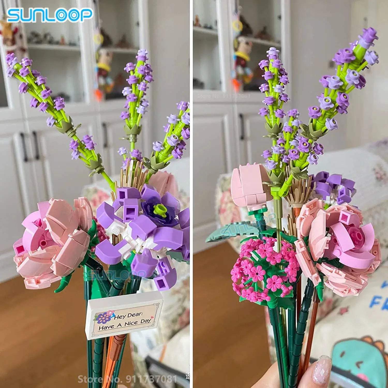Flowers Bricks Bouquet Building Blocks Toys for Birthday Gift Room Decor Botanical Set Valentine's Day Rose Friends Kids Adults - ToylandEU