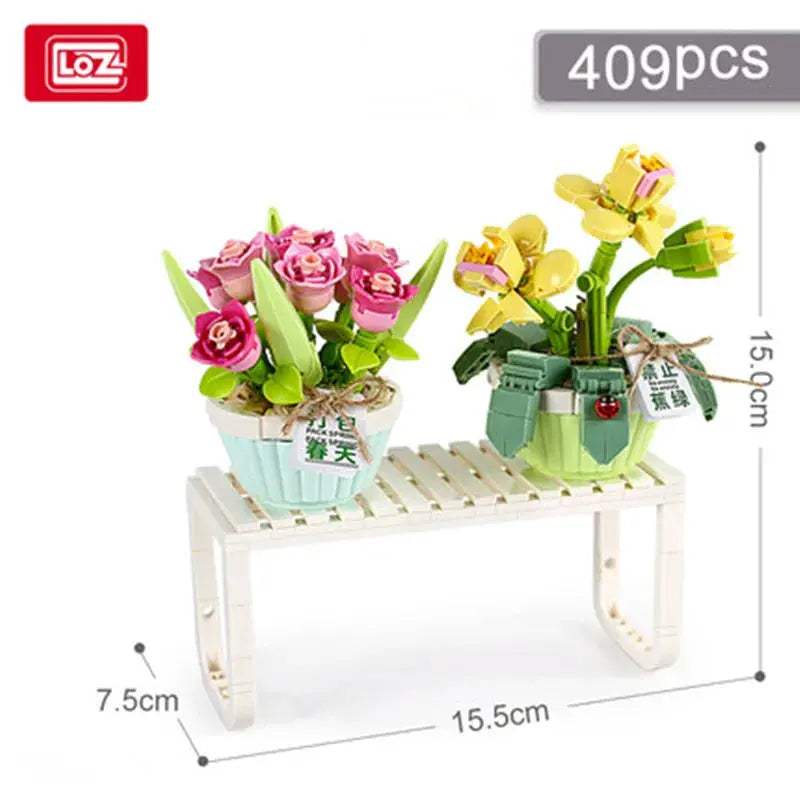 Flowers Bricks Bouquet Building Blocks Toys for Birthday Gift Room Decor Botanical Set Valentine's Day Rose Friends Kids Adults - ToylandEU