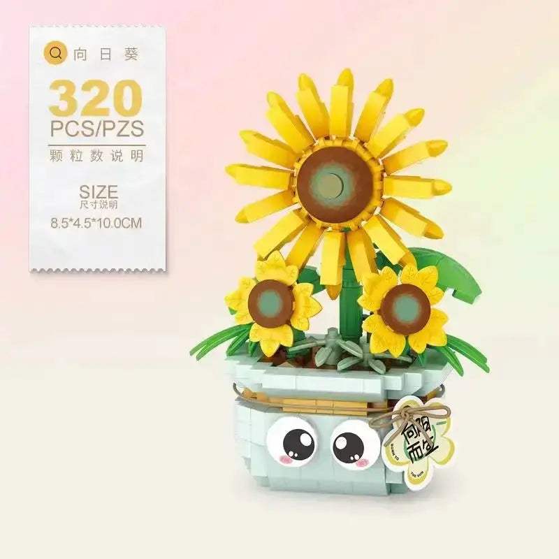 Flowers Bricks Bouquet Building Blocks Toys for Birthday Gift Room Decor Botanical Set Valentine's Day Rose Friends Kids Adults - ToylandEU
