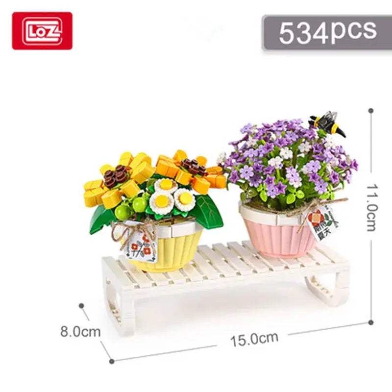 Flowers Bricks Bouquet Building Blocks Toys for Birthday Gift Room Decor Botanical Set Valentine's Day Rose Friends Kids Adults - ToylandEU