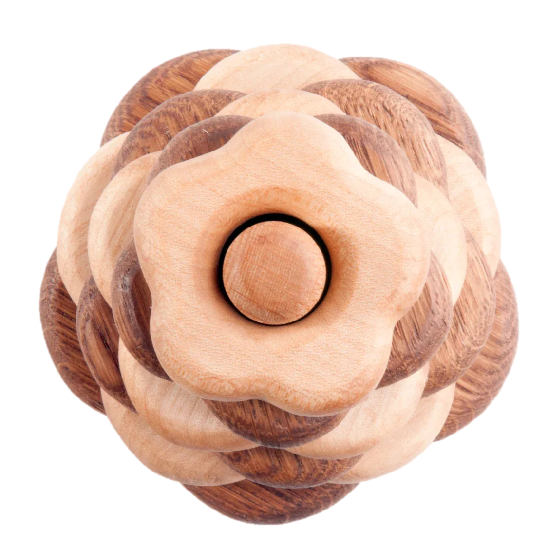 Flower Shaped Wooden Stacking Toy Oak And Maple Dual Color - ToylandEU