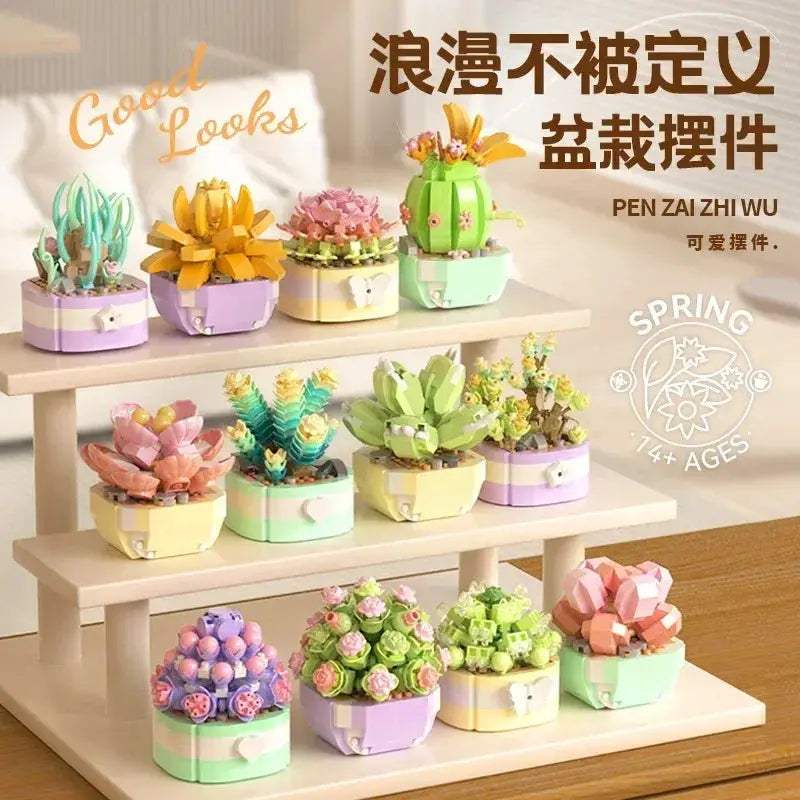 Flower Succulent Building Blocks Garden Kit for DIY Plants - ToylandEU