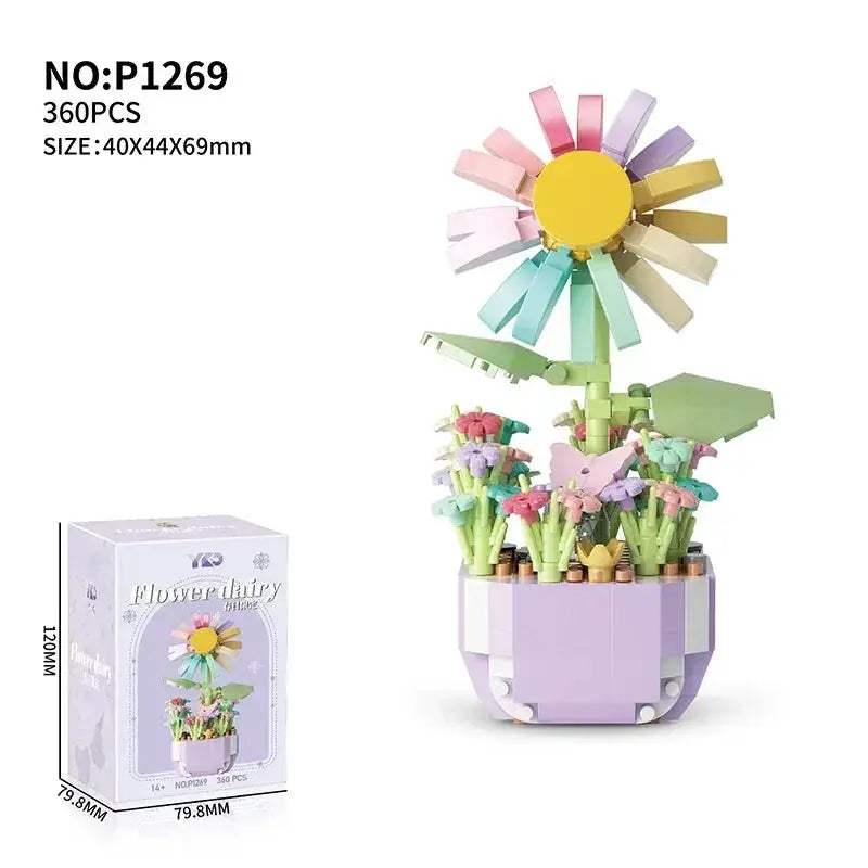 Flower Succulent Building Blocks Garden Kit for DIY Plants - ToylandEU