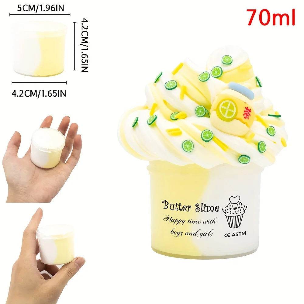 Fluffy Butter Slime Two Tone For Party Favors And Gifts - ToylandEU