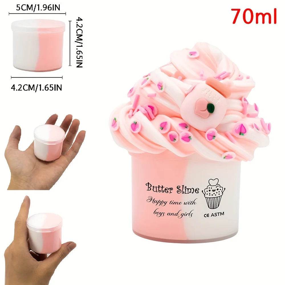 Fluffy Butter Slime Two Tone For Party Favors And Gifts - ToylandEU