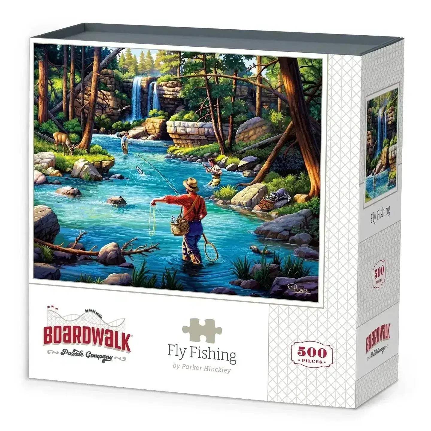 Fly Fishing Puzzle 500 Piece Boardwalk Relaxing River Scene - ToylandEU