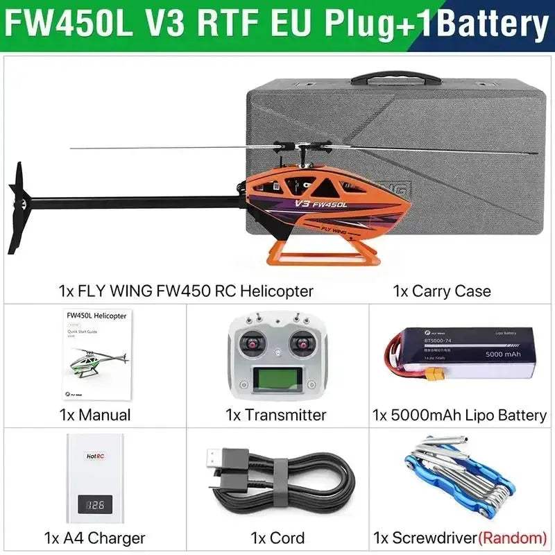 FlyWing FW450L GPS RC Helicopter With Self Stabilization - ToylandEU