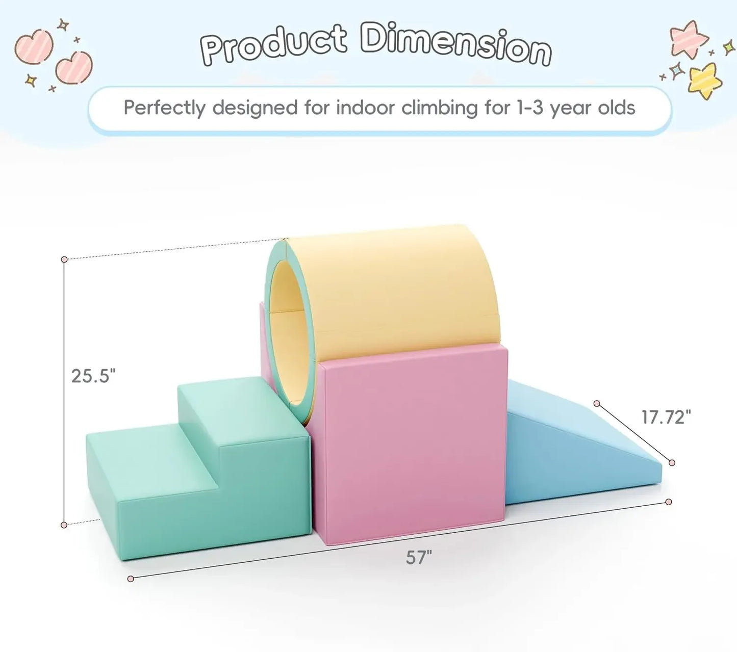 Foam Climber Tunnel Play Set For Toddlers Safe Indoor Crawl - ToylandEU